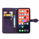 Mandala Flower Embossed Horizontal Flip Leather Case with Holder & Three Card Slots & Wallet & Lanyard For iPhone 13 (Purple)