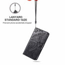 Butterfly Love Flower Embossed Horizontal Flip Leather Case with Bracket / Card Slot / Wallet / Lanyard For iPhone 13(Black)