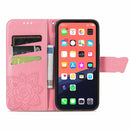Butterfly Love Flower Embossed Horizontal Flip Leather Case with Bracket / Card Slot / Wallet / Lanyard For iPhone 13(Pink)