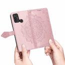 For Doogee X96 Pro Mandala Flower Embossed Horizontal Flip Leather Case with Holder & Three Card Slots & Wallet & Lanyard(Rose Gold)