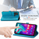 For Doogee X96 Pro Mandala Flower Embossed Horizontal Flip Leather Case with Holder & Three Card Slots & Wallet & Lanyard(Blue)