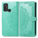 For Doogee X96 Pro Mandala Flower Embossed Horizontal Flip Leather Case with Holder & Three Card Slots & Wallet & Lanyard(Green)