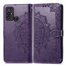For Doogee X96 Pro Mandala Flower Embossed Horizontal Flip Leather Case with Holder & Three Card Slots & Wallet & Lanyard(Purple)