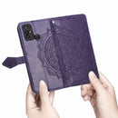For Doogee X96 Pro Mandala Flower Embossed Horizontal Flip Leather Case with Holder & Three Card Slots & Wallet & Lanyard(Purple)