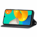 For Samsung Galaxy M32 Retro Skin Feel Business Magnetic Horizontal Flip Leather Case with Holder & Card Slots & Wallet & Photo Frame(Black)