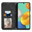 For Samsung Galaxy M32 Retro Skin Feel Business Magnetic Horizontal Flip Leather Case with Holder & Card Slots & Wallet & Photo Frame(Black)