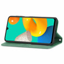 For Samsung Galaxy M32 Retro Skin Feel Business Magnetic Horizontal Flip Leather Case with Holder & Card Slots & Wallet & Photo Frame(Green)
