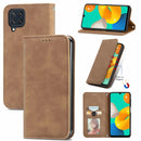 For Samsung Galaxy M32 Retro Skin Feel Business Magnetic Horizontal Flip Leather Case with Holder & Card Slots & Wallet & Photo Frame(Brown)