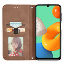 For Samsung Galaxy M32 Retro Skin Feel Business Magnetic Horizontal Flip Leather Case with Holder & Card Slots & Wallet & Photo Frame(Brown)