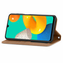 For Samsung Galaxy M32 Retro Skin Feel Business Magnetic Horizontal Flip Leather Case with Holder & Card Slots & Wallet & Photo Frame(Brown)
