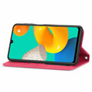 For Samsung Galaxy M32 Retro Skin Feel Business Magnetic Horizontal Flip Leather Case with Holder & Card Slots & Wallet & Photo Frame(Red)