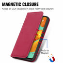 For Samsung Galaxy M32 Retro Skin Feel Business Magnetic Horizontal Flip Leather Case with Holder & Card Slots & Wallet & Photo Frame(Red)