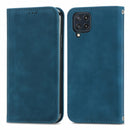 For Samsung Galaxy M32 Retro Skin Feel Business Magnetic Horizontal Flip Leather Case with Holder & Card Slots & Wallet & Photo Frame(Blue)