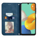 For Samsung Galaxy M32 Retro Skin Feel Business Magnetic Horizontal Flip Leather Case with Holder & Card Slots & Wallet & Photo Frame(Blue)