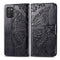 For Samsung Galaxy A03s 164mm Butterfly Love Flowers Embossed Horizontal Flip Leather Case with Holder & Card Slots & Wallet & Lanyard(Black)