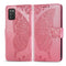 For Samsung Galaxy A03s 164mm Butterfly Love Flowers Embossed Horizontal Flip Leather Case with Holder & Card Slots & Wallet & Lanyard(Pink)