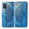 For Samsung Galaxy A03s 164mm Butterfly Love Flowers Embossed Horizontal Flip Leather Case with Holder & Card Slots & Wallet & Lanyard(Blue)