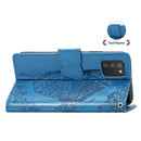 For Samsung Galaxy A03s 164mm Butterfly Love Flowers Embossed Horizontal Flip Leather Case with Holder & Card Slots & Wallet & Lanyard(Blue)