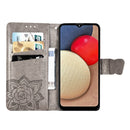 For Samsung Galaxy A03s 164mm Butterfly Love Flowers Embossed Horizontal Flip Leather Case with Holder & Card Slots & Wallet & Lanyard(Gray)
