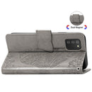 For Samsung Galaxy A03s 164mm Butterfly Love Flowers Embossed Horizontal Flip Leather Case with Holder & Card Slots & Wallet & Lanyard(Gray)