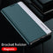 For Samsung Galaxy S21 Ultra 5G Side Electroplated Magnetic Ultra-Thin Horizontal Flip Leather Case with Holder(Black)