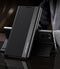 For Samsung Galaxy A52 5G / 4G Side Electroplated Magnetic Ultra-Thin Horizontal Flip Leather Case with Holder(Black)