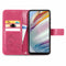 For Motorola Moto G60 Four-leaf Clasp Embossed Buckle Mobile Phone Protection Leather Case with Lanyard & Card Slot & Wallet & Bracket Function(Magenta)