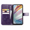 For Motorola Moto G60 Four-leaf Clasp Embossed Buckle Mobile Phone Protection Leather Case with Lanyard & Card Slot & Wallet & Bracket Function(Purple)