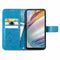 For Motorola Moto G60 Four-leaf Clasp Embossed Buckle Mobile Phone Protection Leather Case with Lanyard & Card Slot & Wallet & Bracket Function(Blue)