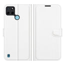 For OPPO Realme C21Y Litchi Texture Horizontal Flip Protective Case with Holder & Card Slots & Wallet(White)