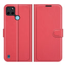 For OPPO Realme C21Y Litchi Texture Horizontal Flip Protective Case with Holder & Card Slots & Wallet(Red)