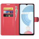 For OPPO Realme C21Y Litchi Texture Horizontal Flip Protective Case with Holder & Card Slots & Wallet(Red)