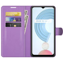 For OPPO Realme C21Y Litchi Texture Horizontal Flip Protective Case with Holder & Card Slots & Wallet(Purple)
