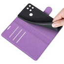 For OPPO Realme C21Y Litchi Texture Horizontal Flip Protective Case with Holder & Card Slots & Wallet(Purple)