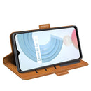 For OPPO Realme C21Y Dual-side Magnetic Buckle Horizontal Flip Leather Case with Holder & Card Slots & Wallet(Yellow)