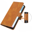 For OPPO Realme C21Y Dual-side Magnetic Buckle Horizontal Flip Leather Case with Holder & Card Slots & Wallet(Yellow)