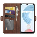 For OPPO Realme C21Y Dual-side Magnetic Buckle Horizontal Flip Leather Case with Holder & Card Slots & Wallet(Brown)