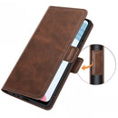 For OPPO Realme C21Y Dual-side Magnetic Buckle Horizontal Flip Leather Case with Holder & Card Slots & Wallet(Brown)