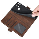 For OPPO Realme C21Y Dual-side Magnetic Buckle Horizontal Flip Leather Case with Holder & Card Slots & Wallet(Brown)