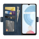 For OPPO Realme C21Y Dual-side Magnetic Buckle Horizontal Flip Leather Case with Holder & Card Slots & Wallet(Dark Blue)