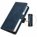 For OPPO Realme C21Y Dual-side Magnetic Buckle Horizontal Flip Leather Case with Holder & Card Slots & Wallet(Dark Blue)