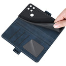 For OPPO Realme C21Y Dual-side Magnetic Buckle Horizontal Flip Leather Case with Holder & Card Slots & Wallet(Dark Blue)