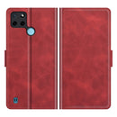 For OPPO Realme C21Y Dual-side Magnetic Buckle Horizontal Flip Leather Case with Holder & Card Slots & Wallet(Red)