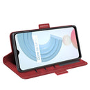 For OPPO Realme C21Y Dual-side Magnetic Buckle Horizontal Flip Leather Case with Holder & Card Slots & Wallet(Red)