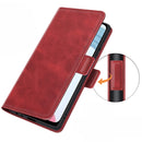 For OPPO Realme C21Y Dual-side Magnetic Buckle Horizontal Flip Leather Case with Holder & Card Slots & Wallet(Red)