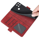 For OPPO Realme C21Y Dual-side Magnetic Buckle Horizontal Flip Leather Case with Holder & Card Slots & Wallet(Red)