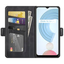 For OPPO Realme C21Y Dual-side Magnetic Buckle Horizontal Flip Leather Case with Holder & Card Slots & Wallet(Black)