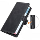 For OPPO Realme C21Y Dual-side Magnetic Buckle Horizontal Flip Leather Case with Holder & Card Slots & Wallet(Black)