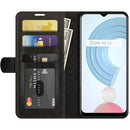 For OPPO Realme C21Y R64 Texture Single Horizontal Flip Protective Case with Holder & Card Slots & Wallet& Photo Frame(Black)