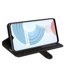 For OPPO Realme C21Y R64 Texture Single Horizontal Flip Protective Case with Holder & Card Slots & Wallet& Photo Frame(Black)